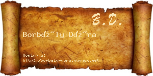 Borbély Dóra névjegykártya